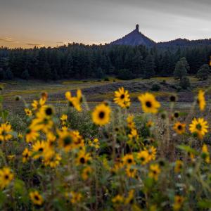 Sunset Over Chimney Rock National Monument During Summer