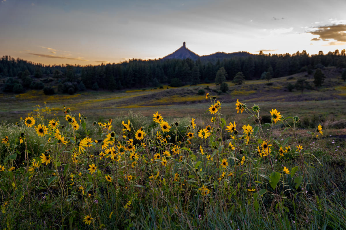 Sunset Over Chimney Rock National Monument During Summer