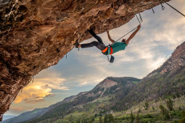 Lead Rock Climbing at the Golf Wall near Hermosa During Summer