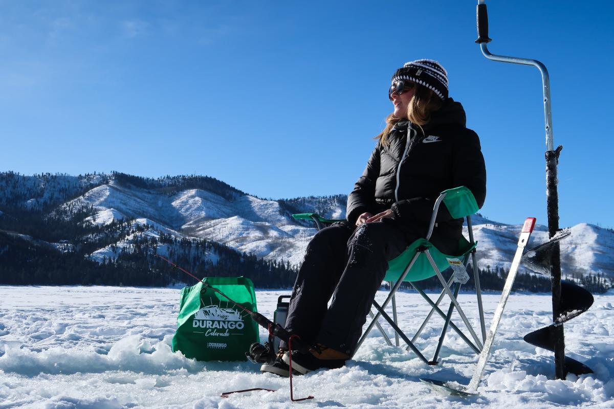 Ice Fishing on Vallecito Reservoir During Winter