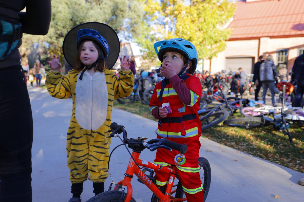 Group Bike Ride During Spoketober In Fall