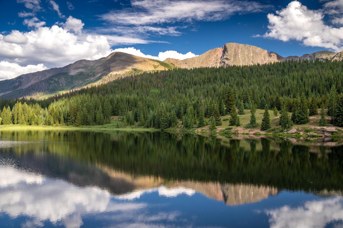 Afternoon Sun at Andrews Lake with Snowdon Peak in the Background