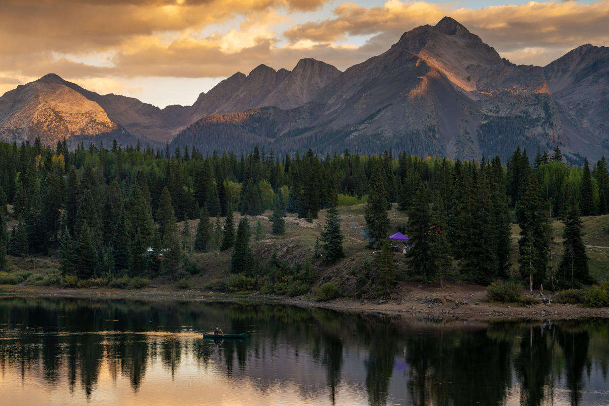 Sunset of Molas Lake from Molas Lake Campground During the Summer