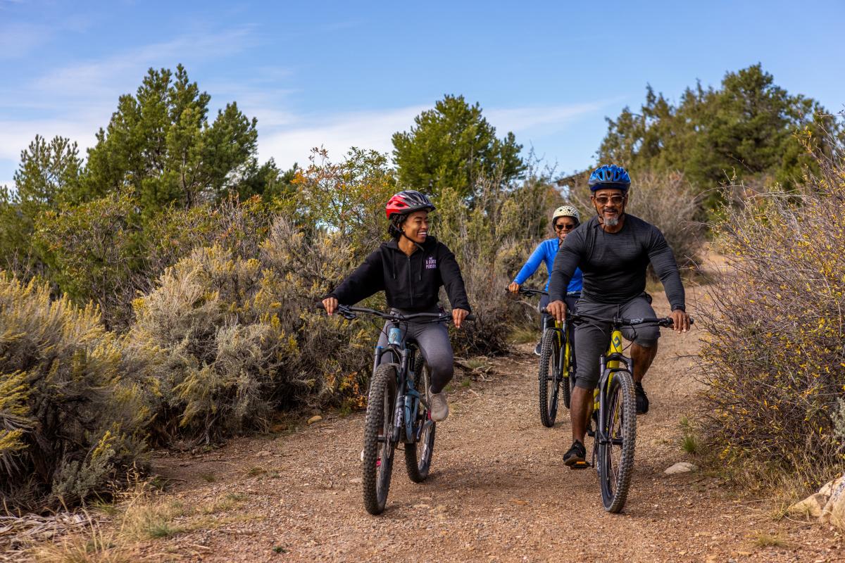 Mountain Biking on the Rim Trail During Fall