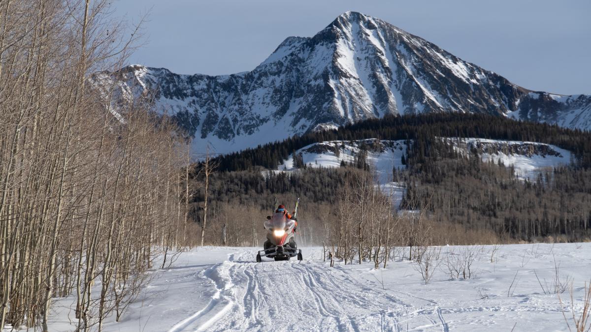 Snowmobiling at Molas Pass During Winter