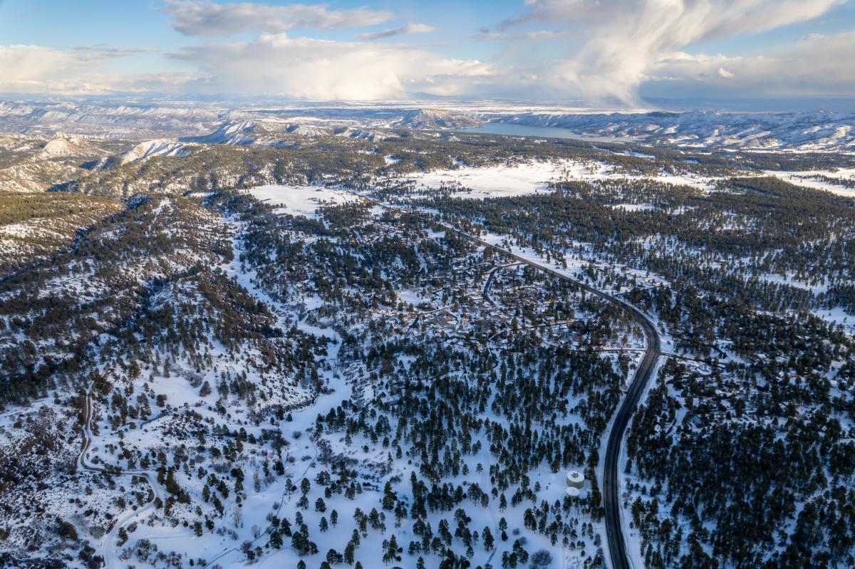 Drone Video of Highway 160 During Winter