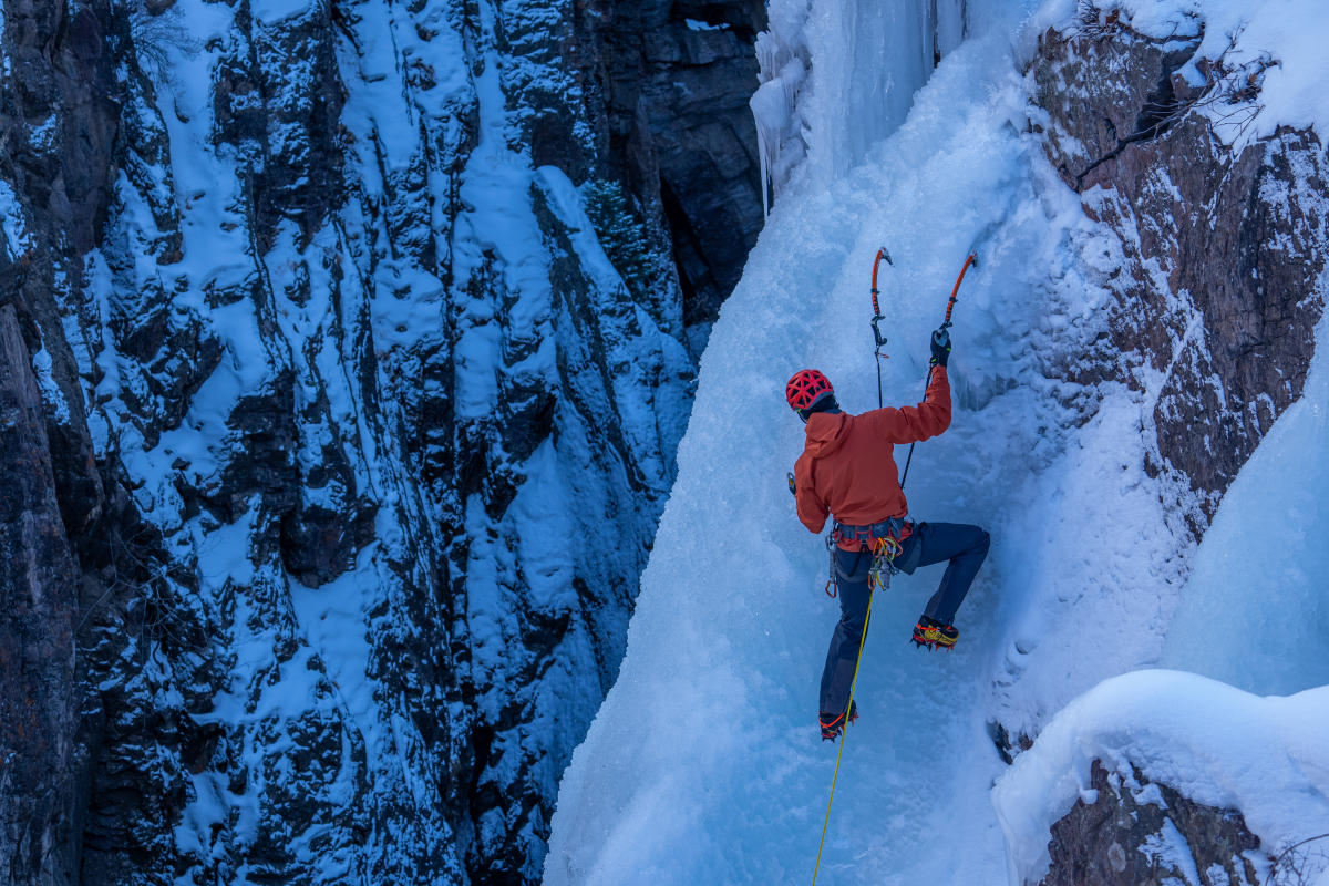 Ice Climbing at Ouray Ice Festival During Winter