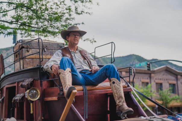 Cowboy driving carriage