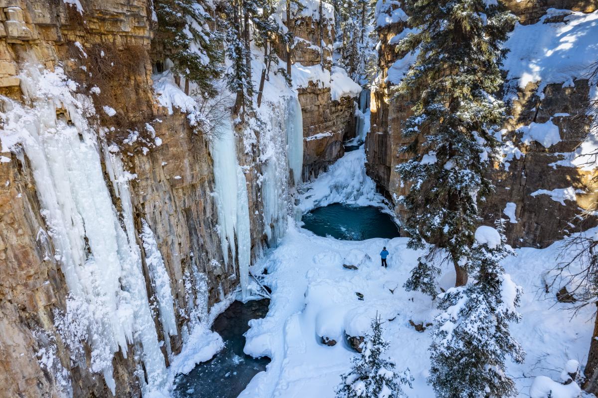 Snowshoeing at Cascade Canyon During Winter