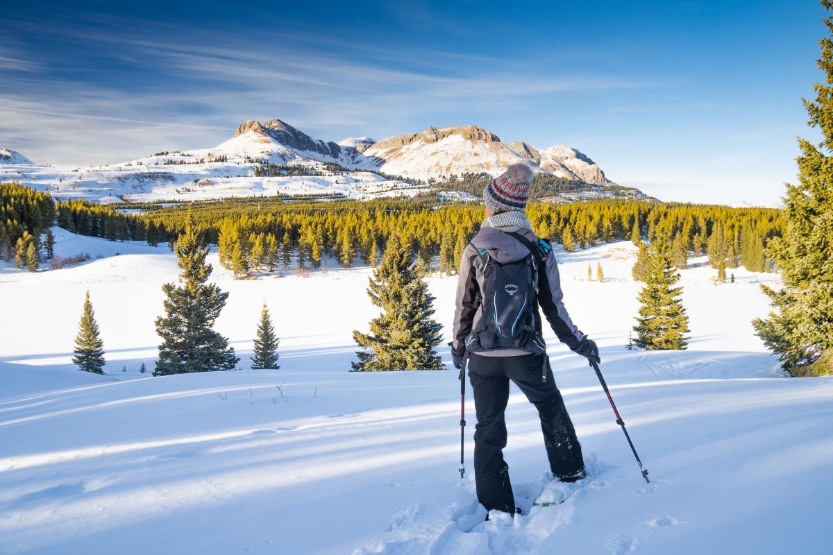 Snowshoeing at Andrews Lake