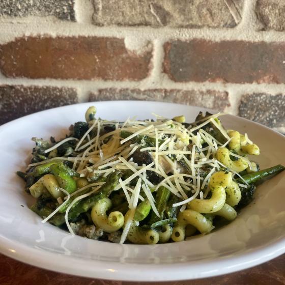 Pasta Primavera with housemade sausage