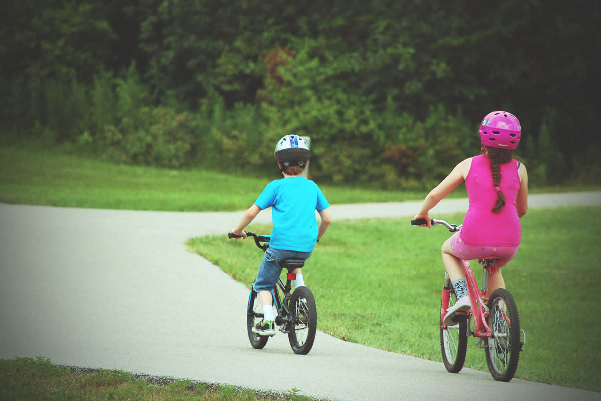 Biking with Children on Animas River Trail in Durango, CO