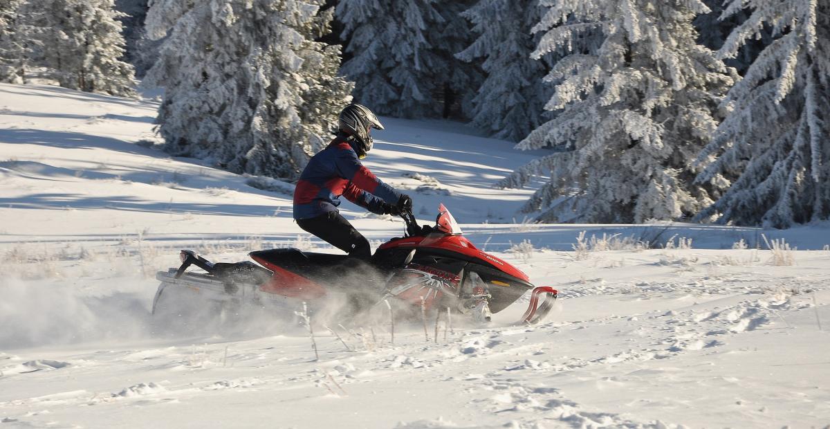 Snowmobile action shot