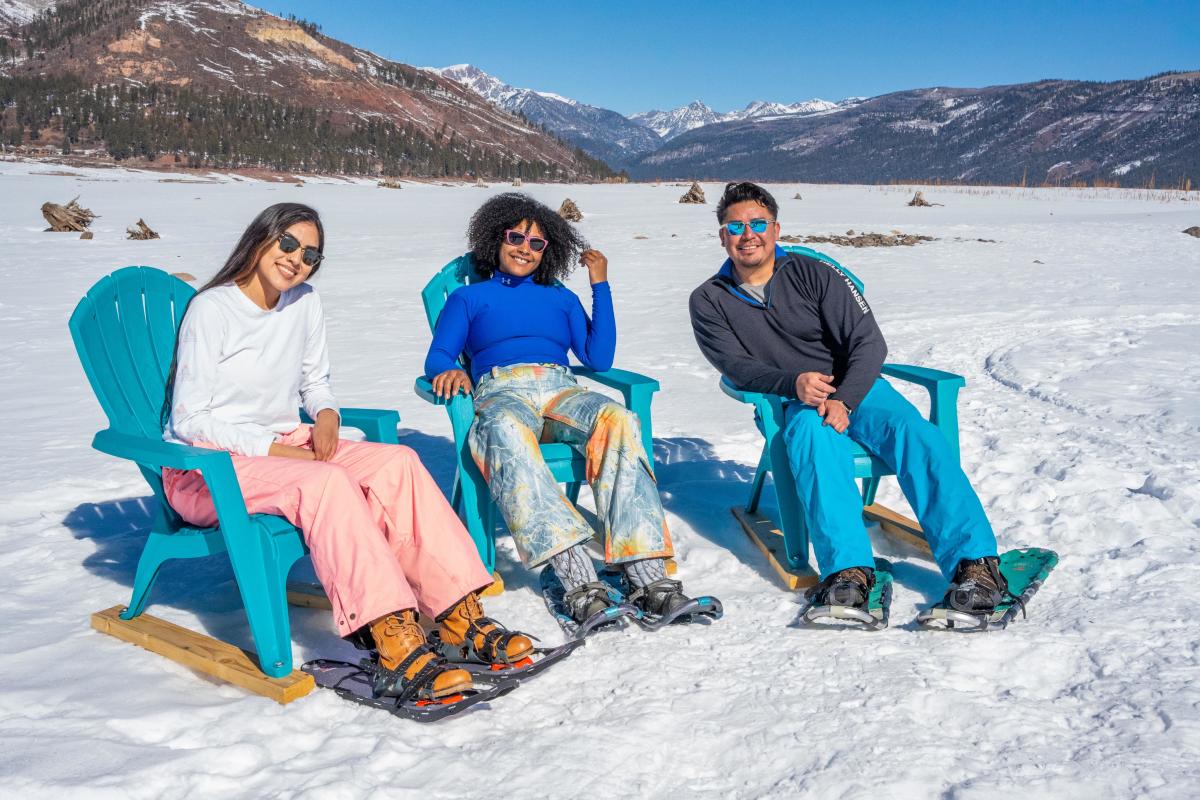 Snowshoeing on Vallecito Reservoir