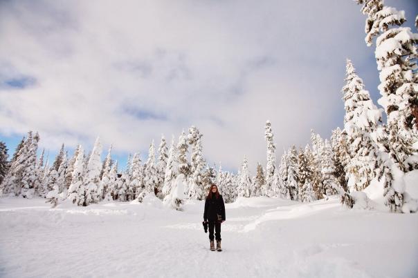 Hiking in Cascade Canyon in Winter