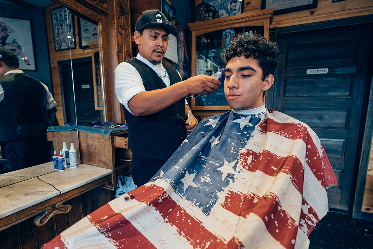 Bookcase and Barber